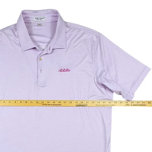 Peter Millar Summer Comfort Mens XL Purple Geometric Print Performance Golf Polo - Picture 6 of 7